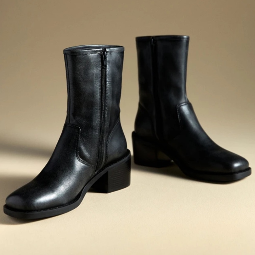 NEW! Anthropologie Block Heel Boots Black SZ 5/36 BUNDLE FOR MORE SAVINGS